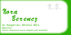nora berencz business card